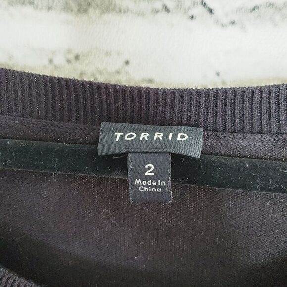 Torrid striped black sweater size 2 XXL cotton - Picture 4 of 7